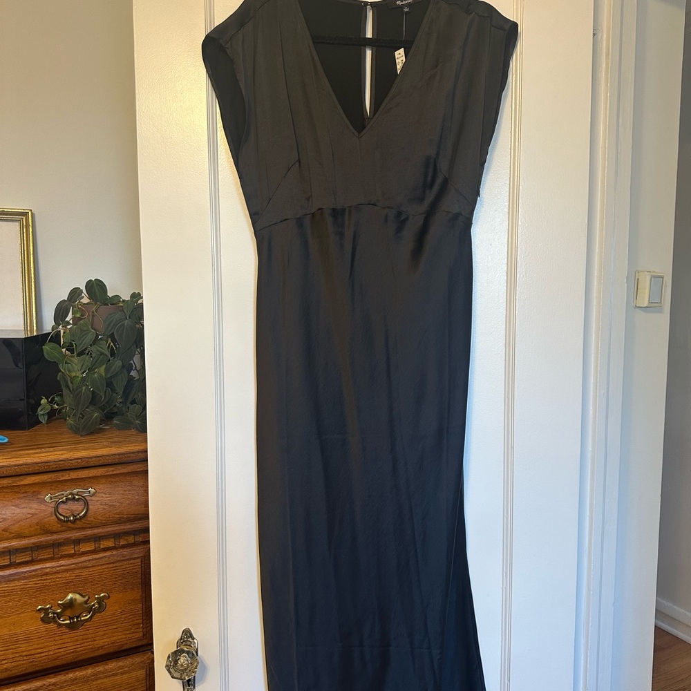 Madewell Black Silk Dress